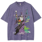 Wizard & Tower Unisex Printed Retro Washed Short Sleeved T-Shirt