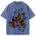 Retro Splash Charizard Evolution Wash Vintage Tee | Pokemon Anime