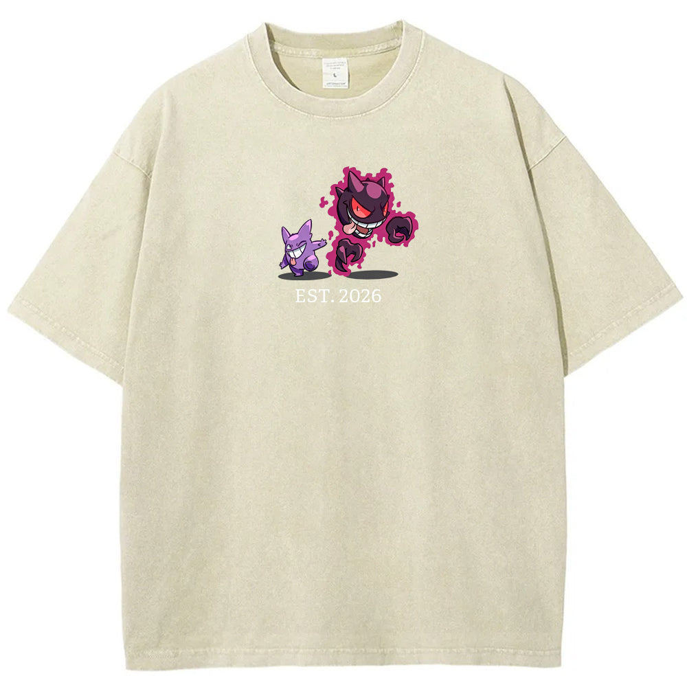 Cute Parent & Kid Gengar Ghost Vintage Washed T-Shirt Secondary image