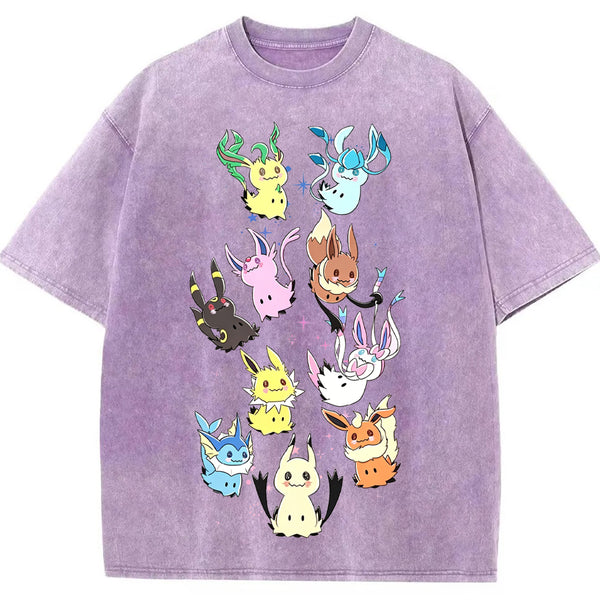 Full Eeveelutions Vertical Collage Vintage Tee | Pokemon Anime