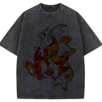 Retro Splash Charizard Evolution Wash Vintage Tee | Pokemon Anime