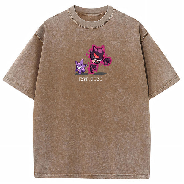 Cute Parent & Kid Haunter Gengar Ghost Vintage Washed T-Shirt
