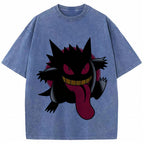 Dark Bold Classic Gengar Wash Vintage Tee | Pokemon Anime