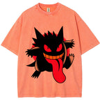 Dark Bold Classic Gengar Wash Vintage Tee | Pokemon Anime