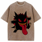 Dark Bold Classic Gengar Wash Vintage Tee | Pokemon Anime