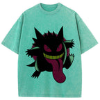 Dark Bold Classic Gengar Wash Vintage Tee | Pokemon Anime