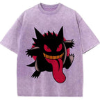 Dark Bold Classic Gengar Wash Vintage Tee | Pokemon Anime