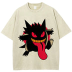Dark Bold Classic Gengar Wash Vintage Tee | Pokemon Anime