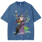 Wizard & Tower Unisex Printed Retro Washed Short Sleeved T-Shirt