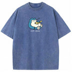Cute Parent & Kid Snorlax Vintage Washed T-Shirt