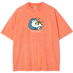 Cute Parent & Kid Snorlax Vintage Washed T-Shirt