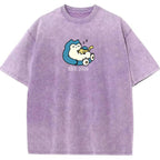 Cute Parent & Kid Snorlax Vintage Washed T-Shirt