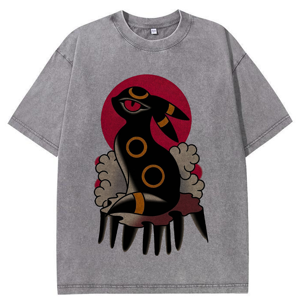 Traditional Bold Umbreon Wash Vintage Tee | Pokemon Anime Main image