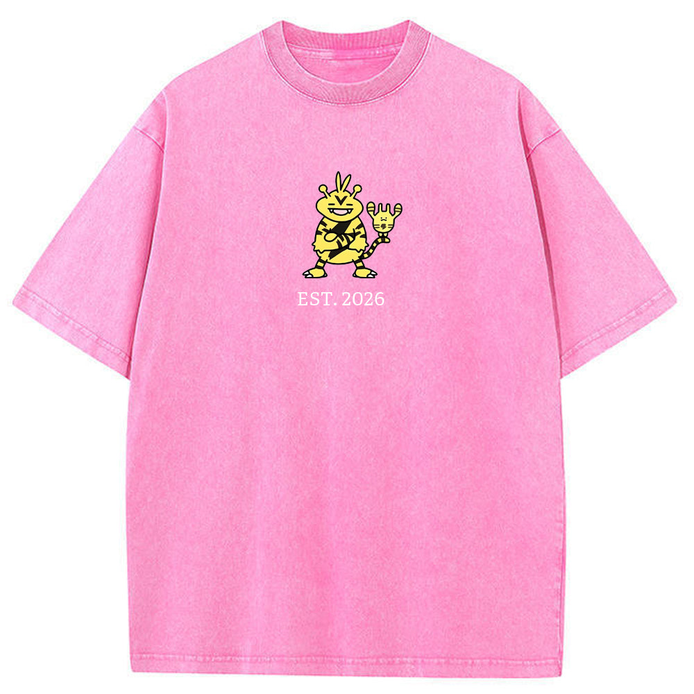 Cute Parent & Kid Electabuzz Vintage Washed T-Shirt Main image