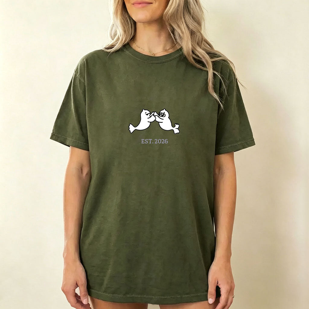Cute Parent & Kid Seel Vintage Washed T-Shirt