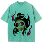 Fiery Old School Gastly Skull Wash Vintage Tee | Pokemon Anime
