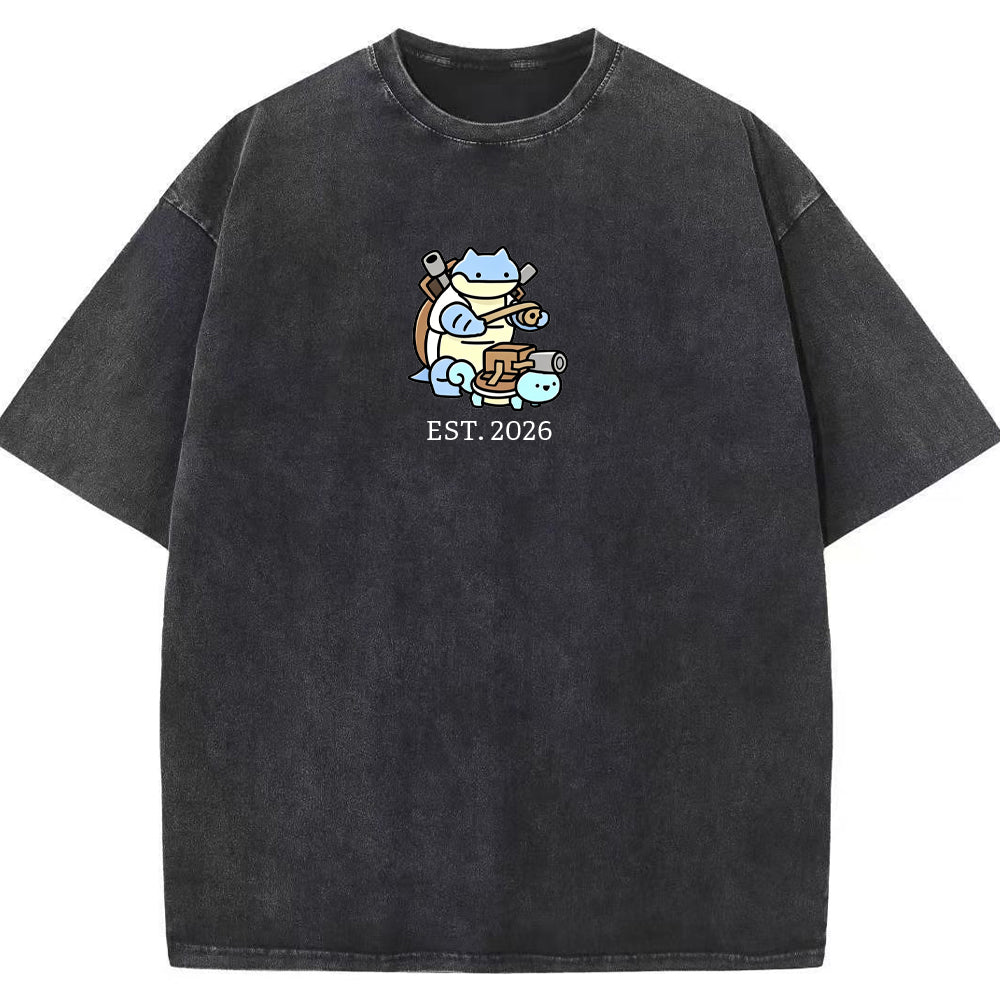 Cute Parent & Kid Blastoise Vintage Washed T-Shirt