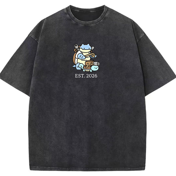 Cute Parent & Kid Blastoise Vintage Washed T-Shirt