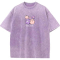Cute Couple Tone Clefairy Gengar Heart Vintage Washed T-Shirt