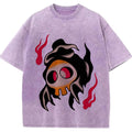 Fiery Old School Gastly Skull Wash Vintage Tee | Pokemon Anime