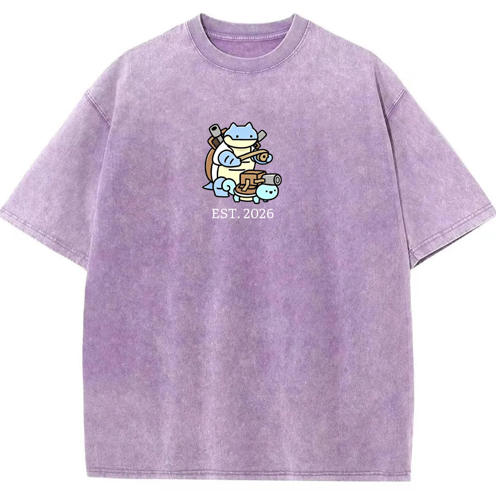 Cute Parent & Kid Blastoise Vintage Washed T-Shirt