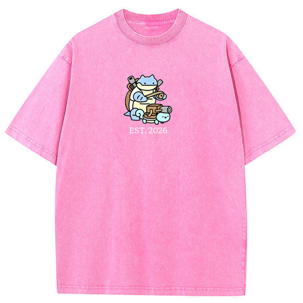 Cute Parent & Kid Blastoise Vintage Washed T-Shirt