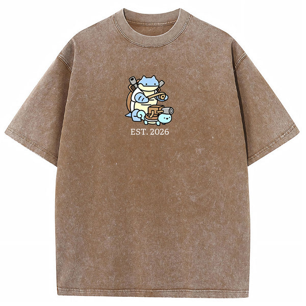 Cute Parent & Kid Blastoise Vintage Washed T-Shirt