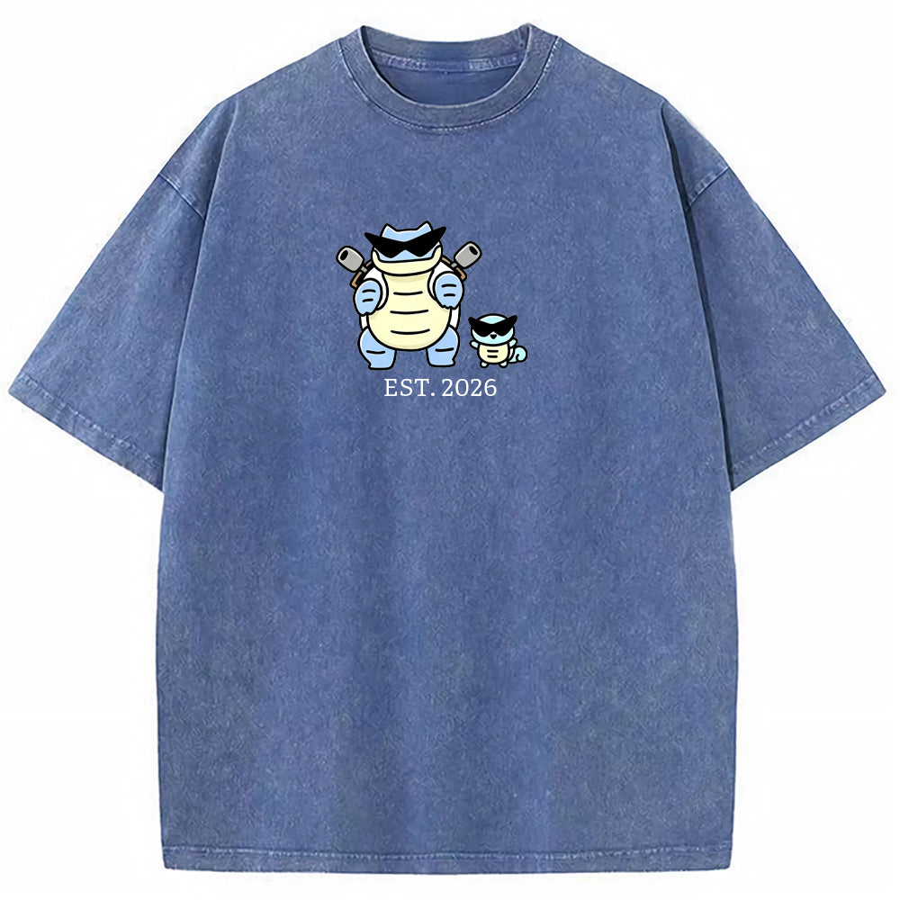 Cute Parent & Kid Blastoise Vintage Washed T-Shirt Secondary image