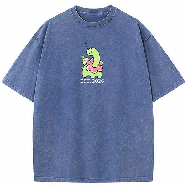 Cute Parent & Kid Meganium Vintage Washed T-Shirt