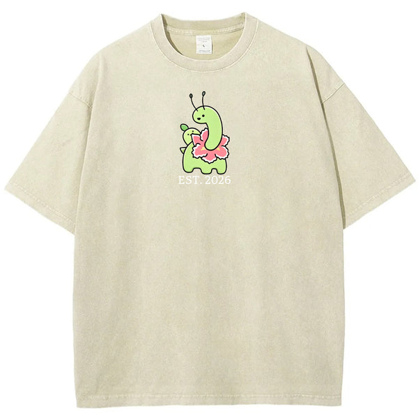 Cute Parent & Kid Meganium Vintage Washed T-Shirt