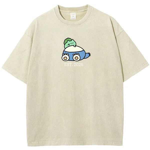 Cute Parent & Kid Bulbasaur Vintage Washed T-Shirt