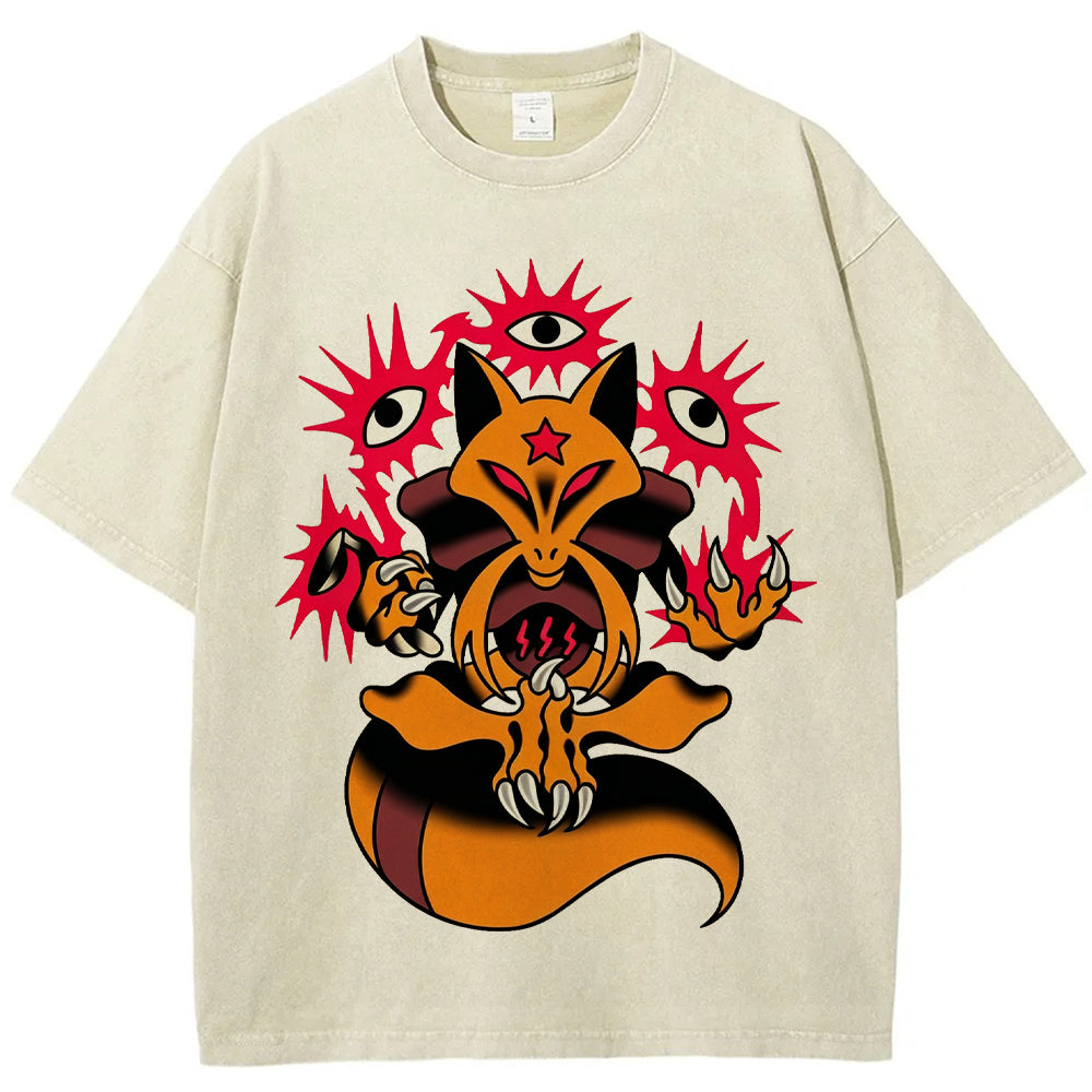 Bold Traditional Tattoo Kadabra Wash Vintage Tee | Pokemon Anime Main image