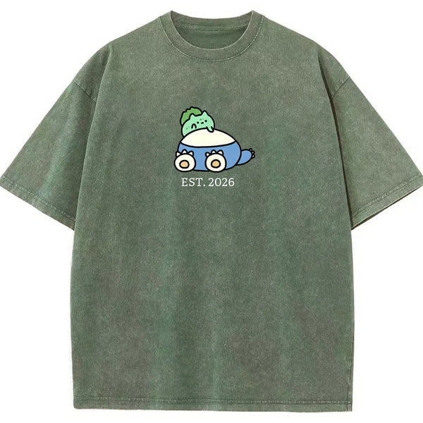 Cute Parent & Kid Bulbasaur Vintage Washed T-Shirt