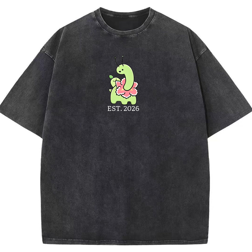 Cute Parent & Kid Meganium Vintage Washed T-Shirt