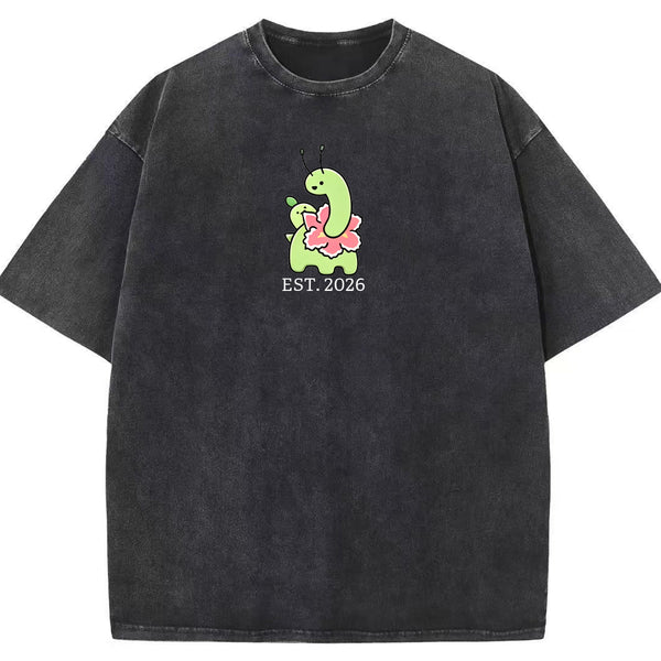 Cute Parent & Kid Meganium Vintage Washed T-Shirt
