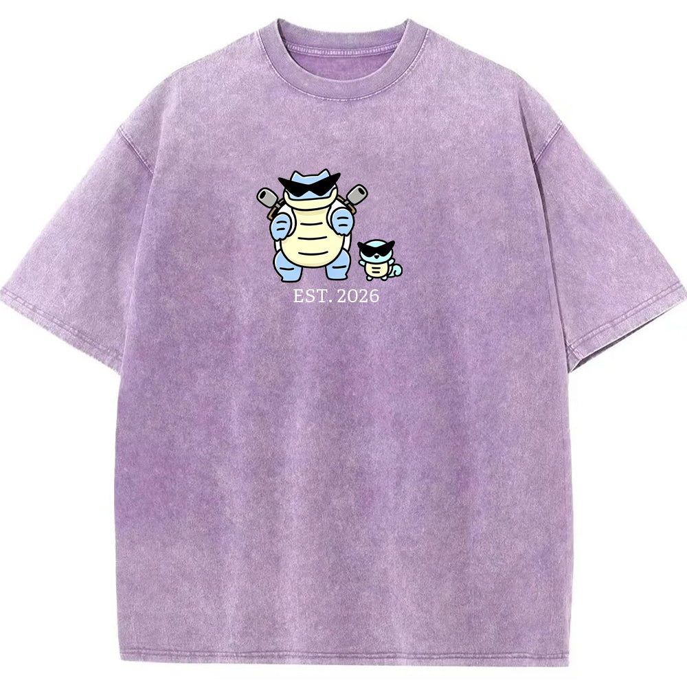 Cute Parent & Kid Blastoise Vintage Washed T-Shirt Main image