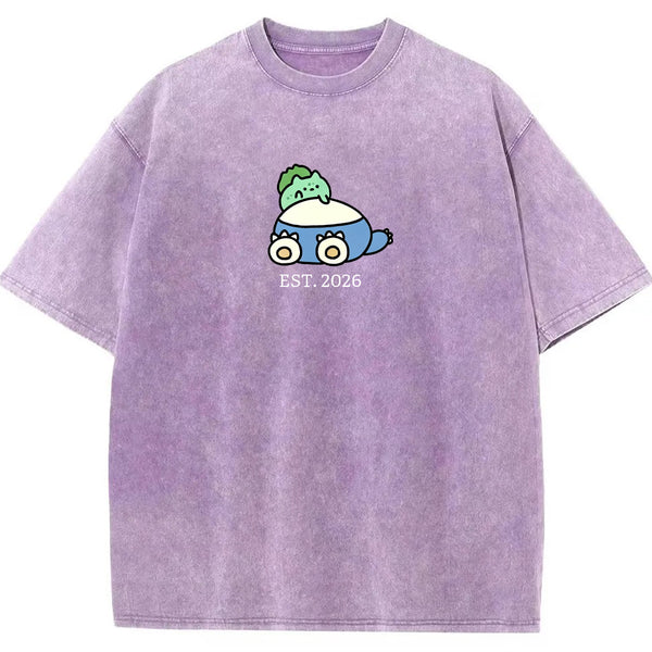 Cute Parent & Kid Bulbasaur Vintage Washed T-Shirt