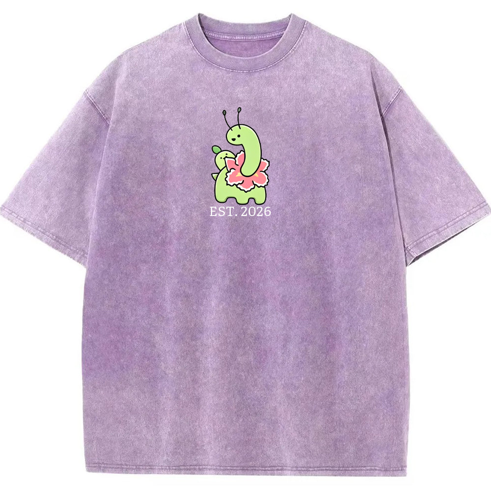 Cute Parent & Kid Meganium Vintage Washed T-Shirt