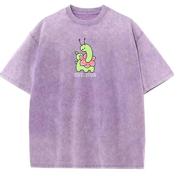 Cute Parent & Kid Meganium Vintage Washed T-Shirt