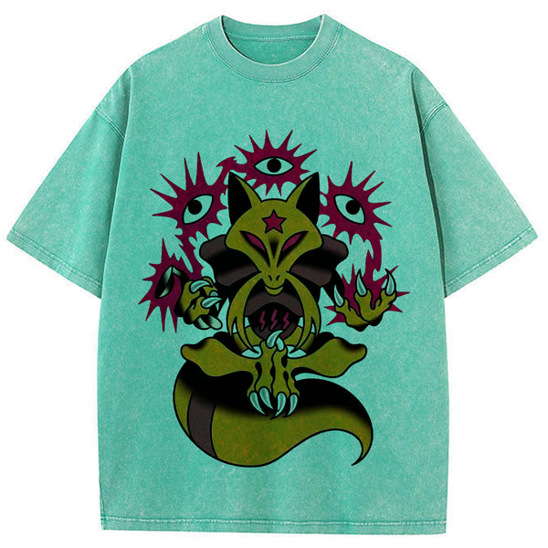 Bold Traditional Tattoo Kadabra Wash Vintage Tee | Pokemon Anime