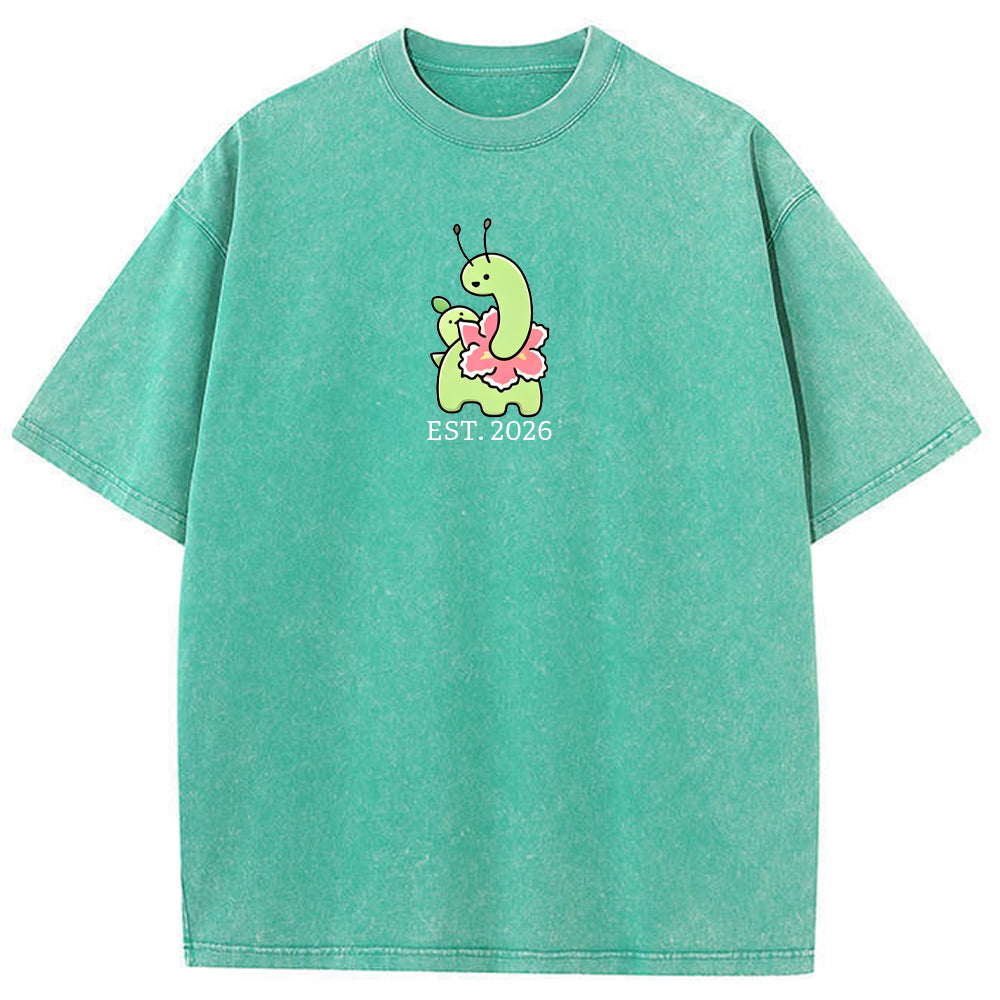 Cute Parent & Kid Meganium Vintage Washed T-Shirt