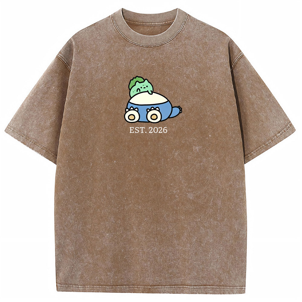 Cute Parent & Kid Bulbasaur Vintage Washed T-Shirt