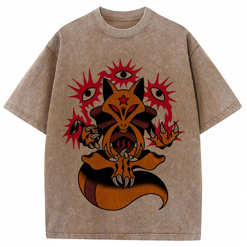 Bold Traditional Tattoo Kadabra Wash Vintage Tee | Pokemon Anime