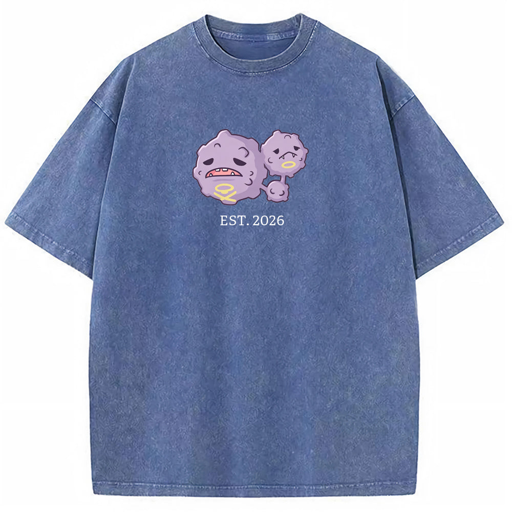 Cute Parent & Kid Weezing Vintage Washed T-Shirt Main image
