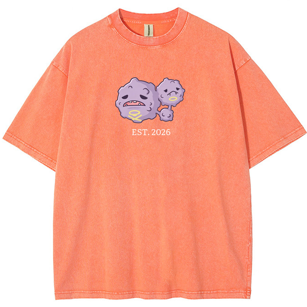 Cute Parent & Kid Weezing Vintage Washed T-Shirt