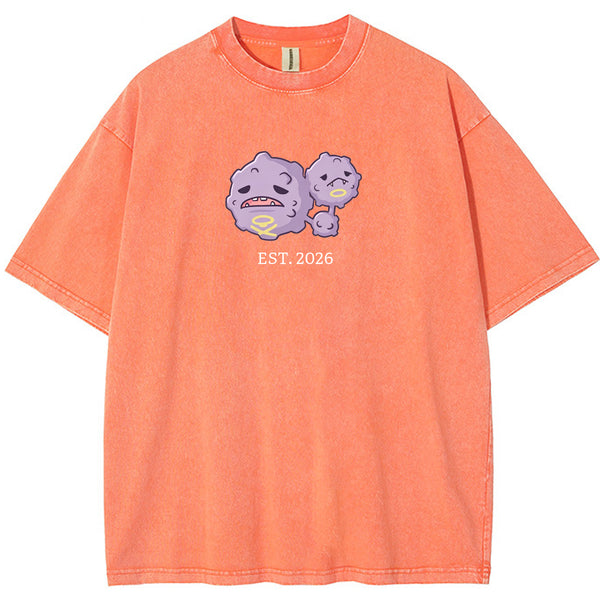 Cute Parent & Kid Weezing Vintage Washed T-Shirt