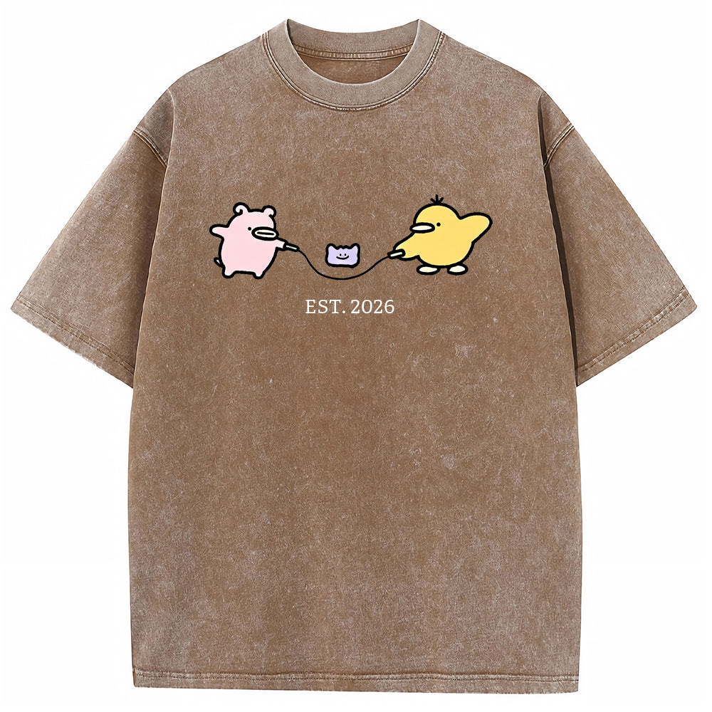 Cute Parent & Kid Ditto Vintage Washed T-Shirt