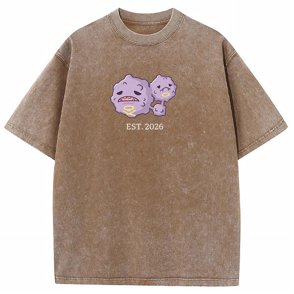 Cute Parent & Kid Weezing Vintage Washed T-Shirt