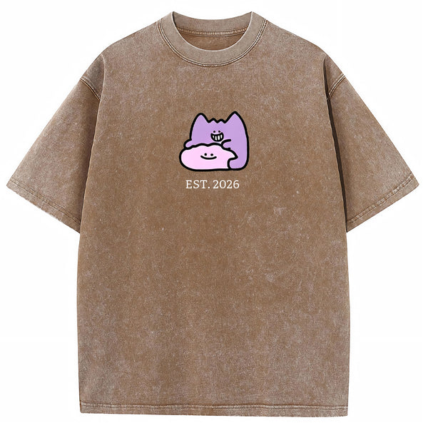 Cute Parent & Kid Gastly Haunter Vintage Washed T-Shirt