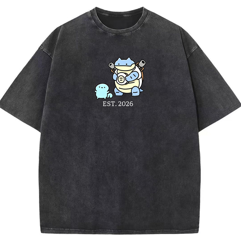 Cute Parent & Kid Blastoise Vintage Washed T-Shirt Secondary image
